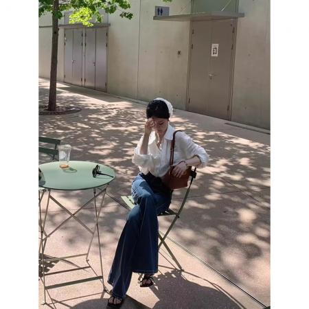 BY10140# 法式气质长袖白衬衫女早春新款衬衣高级感蕾丝拼接假两件上衣 服裝批發女裝批發服飾貨源