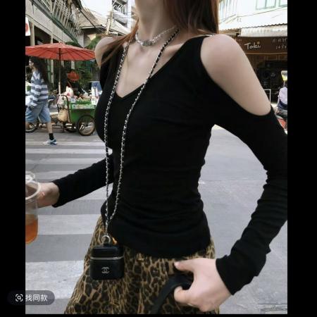 BY10151# 婉君纸片人早春莱赛尔心机显瘦面膜T+时髦复古豹纹休闲裤 服裝批發女裝批發服飾貨源