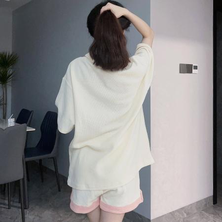 BY10158# 棉华夫格原版毛巾绣原版做法多巴胺少女可爱服套装两件套 服裝批發女裝批發服飾貨源