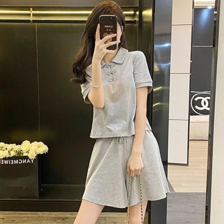BY10163# 网红休闲运动套装女夏季时尚减龄活泼俏皮小个子短袖短裤两件套潮 服裝批發女裝批發服飾貨源