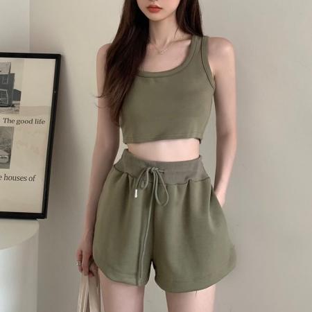 BY10165# 夏季新款可盐可甜高级感套装时尚网红女神范两休闲运动件套女 服裝批發女裝批發服飾貨源