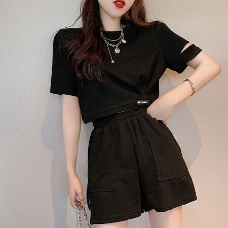 BY10166# 新款小个子休闲运动套装女网红chic港风学生洋气两件套潮 服裝批發女裝批發服飾貨源