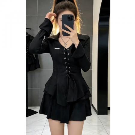 BY10192# 今年流行小个子穿搭春夏法式不规则上衣女短裙两件套装 服裝批發女裝批發服飾貨源