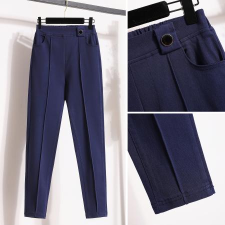 春季新款大码弹力裤胖mm高腰韩版裤子显瘦百搭九分女裤 服裝批發女裝批發服飾貨源