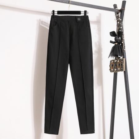 春季新款大码弹力裤胖mm高腰韩版裤子显瘦百搭九分女裤 服裝批發女裝批發服飾貨源