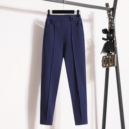 春季新款大码弹力裤胖mm高腰韩版裤子显瘦百搭九分女裤 服裝批發女裝批發服飾貨源