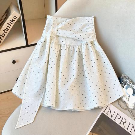 早春季绝美巨好看白色波点a字半身裙女新款高级感短裙小个子 服裝批發女裝批發服飾貨源