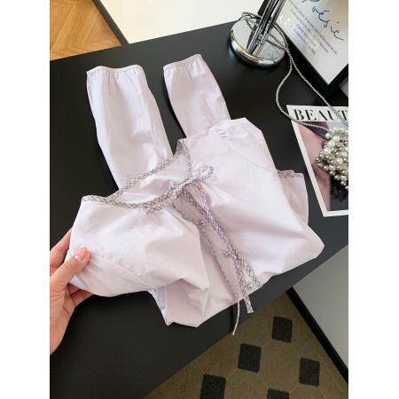 BY10227# 紫色系带蝴蝶结圆领长袖衬衫女士上衣小个子新款超火减龄衬衣 服裝批發女裝批發服飾貨源