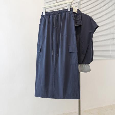 大码无袖背心拼接上衣搭配半身裙休闲气质套装大码女装 服裝批發女裝批發服飾貨源