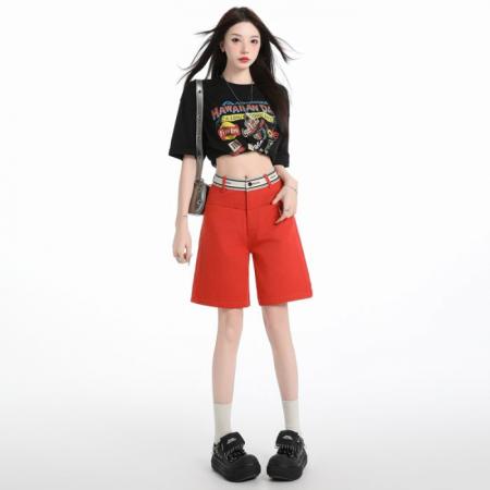 春夏装新款无弹休闲五分裤牛仔裤女小直筒裤 服裝批發女裝批發服飾貨源