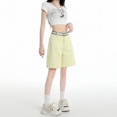 春夏装新款无弹休闲五分裤牛仔裤女小直筒裤 服裝批發女裝批發服飾貨源