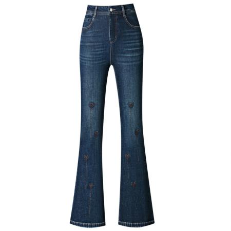 微喇牛仔裤女春秋新款宽松喇叭裤高腰显瘦蓝色裤子 服裝批發女裝批發服飾貨源