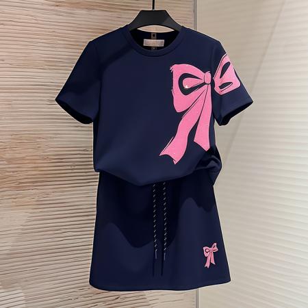 高含棉小众简约运动服套装女夏季新款上衣短裙两件套潮 服裝批發女裝批發服飾貨源