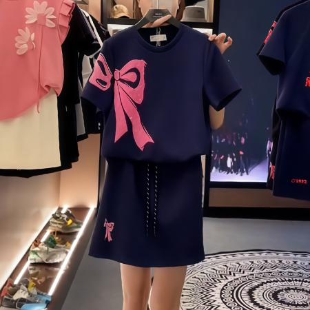 高含棉小众简约运动服套装女夏季新款上衣短裙两件套潮 服裝批發女裝批發服飾貨源