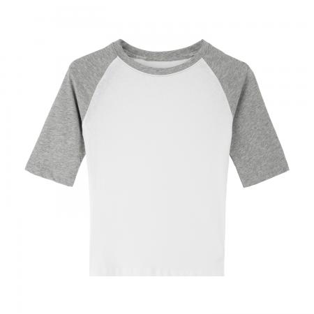 BY10281# 撞色拼接插肩短袖T恤女夏季新款美式辣妹修身漂亮独特上衣 服裝批發女裝批發服飾貨源