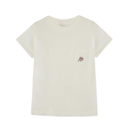 BY10297# 白色圆领短袖羊毛针织衫女夏季新款适身绝美小个子T恤 服裝批發女裝批發服飾貨源