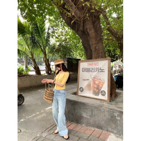 BY10308# 老钱风五分袖羊毛针织开衫女夏新款薄款百搭显瘦中袖上衣 服裝批發女裝批發服飾貨源