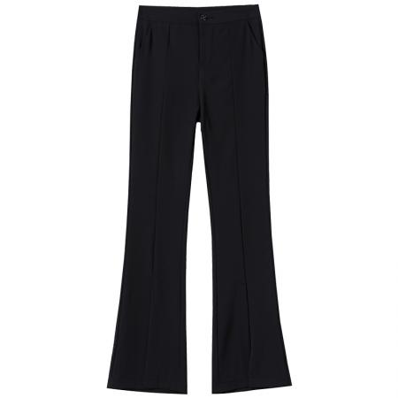 BY10314# 春夏新款韩版高腰显瘦垂感开叉微喇叭裤八分裤九分裤 服裝批發女裝批發服飾貨源