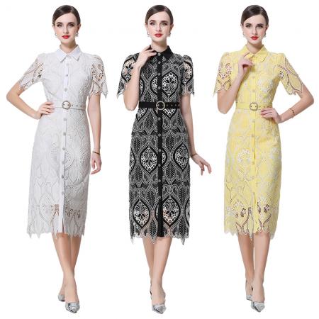 BY10319# 小众设计感名媛气质连衣裙女神范刺绣蕾丝修身包臀长裙 服裝批發女裝批發服飾貨源