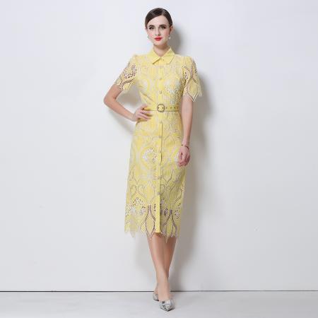 BY10319# 小众设计感名媛气质连衣裙女神范刺绣蕾丝修身包臀长裙 服裝批發女裝批發服飾貨源