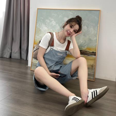 BY10326# 多巴胺复古长短两穿背带裤女新款休闲设计感宽松连体裤 服裝批發女裝批發服飾貨源