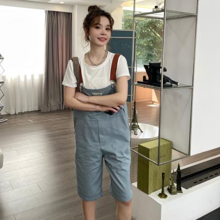 BY10326# 多巴胺复古长短两穿背带裤女新款休闲设计感宽松连体裤 服裝批發女裝批發服飾貨源