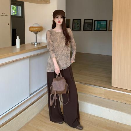 BY10356# 大码女装长袖不规则大码T恤网纱宽松大码长袖上衣 服裝批發女裝批發服飾貨源