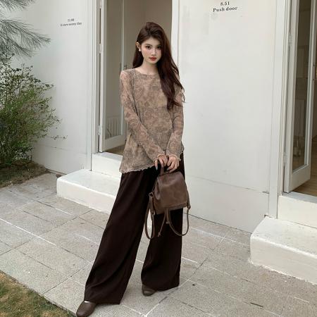 BY10356# 大码女装长袖不规则大码T恤网纱宽松大码长袖上衣 服裝批發女裝批發服飾貨源