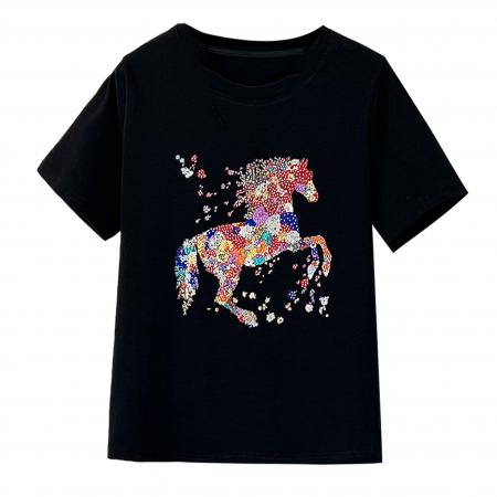 BY10359# 大码女装短袖T恤女夏季新款休闲百搭圆领简约显瘦上衣 服裝批發女裝批發服飾貨源