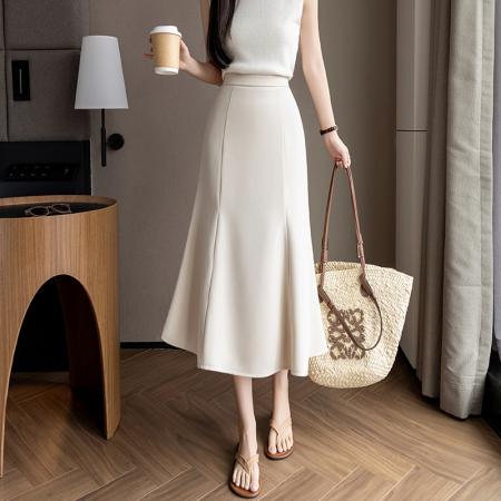 BY10370# 春夏新款百搭西装裙OL时尚喇叭大摆裙显瘦气质半身裙职业包裙 服裝批發女裝批發服飾貨源