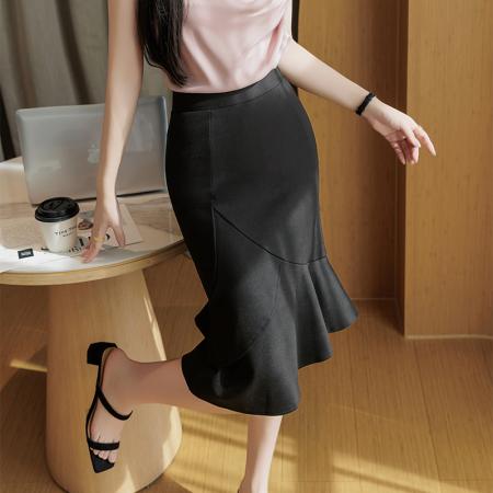 BY10371# 高档包臀裙春夏季新款一步裙显瘦百搭中长款鱼尾裙修身弹力包裙子 服裝批發女裝批發服飾貨源