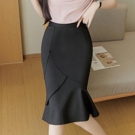 BY10371# 高档包臀裙春夏季新款一步裙显瘦百搭中长款鱼尾裙修身弹力包裙子 服裝批發女裝批發服飾貨源