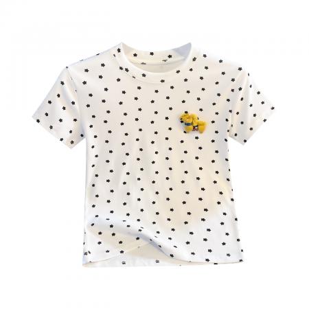 BY10390# 韩系印花上衣女夏季新款设计感小众辣妹修身百搭短袖T恤 服裝批發女裝批發服飾貨源