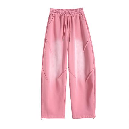 BY10452# 春季新款宽松扎染美式休闲弯刀裤显瘦两穿卫裤阔腿裤女 服裝批發女裝批發服飾貨源