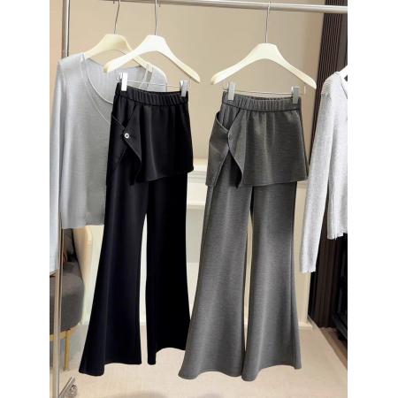 BY10469# 假两件黑色屁...