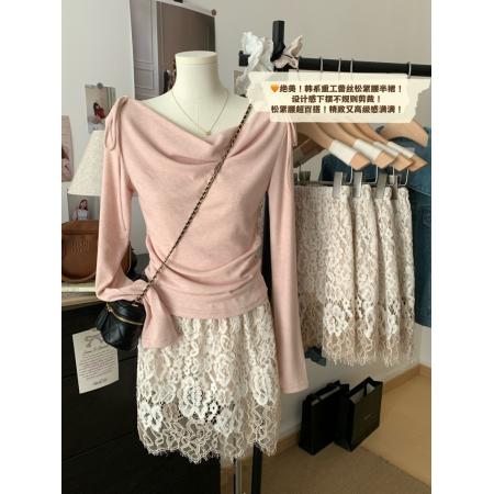 BY10471# 韩系叠穿屁帘蕾丝裙松紧腰网纱半身裙遮屁股假下摆短裙 服裝批發女裝批發服飾貨源