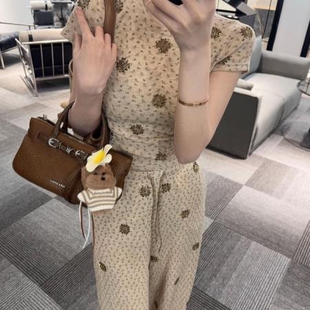 BY10473# 纯欲风时尚套装修身气质上衣两件春季新款显瘦阔腿裤套装 服裝批發女裝批發服飾貨源