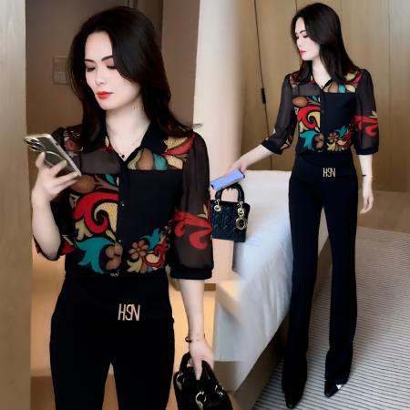 BY10476# 设计感提花衬衫女春夏新款韩版洋气时尚减龄百搭上衣 服裝批發女裝批發服飾貨源