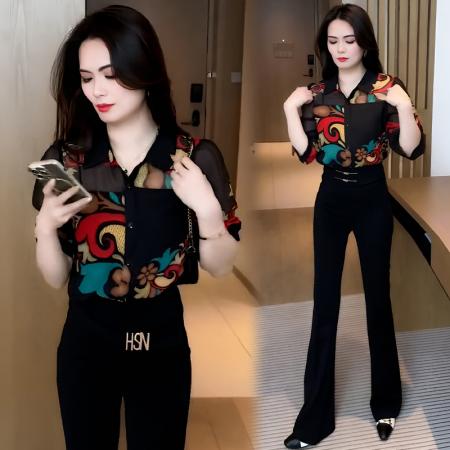 BY10476# 设计感提花衬衫女春夏新款韩版洋气时尚减龄百搭上衣 服裝批發女裝批發服飾貨源