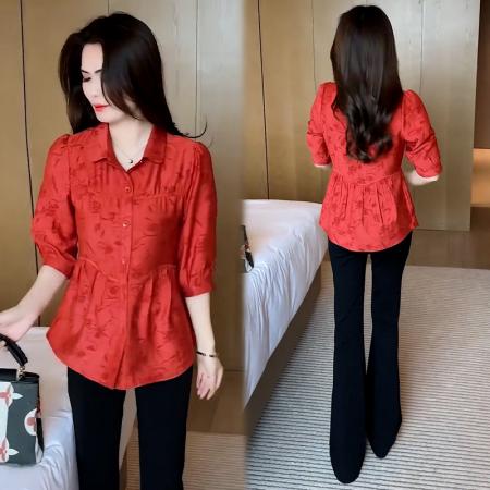 BY10478# 高级感时尚洋气衬衫女春夏季新款宽松显瘦气质百搭上衣 服裝批發女裝批發服飾貨源