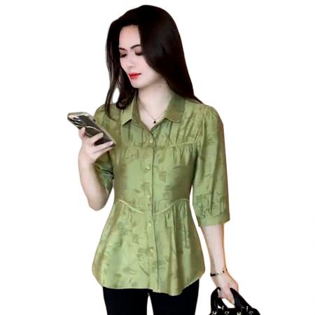 BY10478# 高级感时尚洋气衬衫女春夏季新款宽松显瘦气质百搭上衣 服裝批發女裝批發服飾貨源