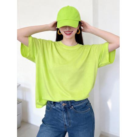 BY10494# 夏季时尚新款多巴胺色T恤穿搭宽松大版休闲T恤 服裝批發女裝批發服飾貨源