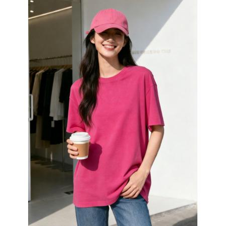 BY10494# 夏季时尚新款多巴胺色T恤穿搭宽松大版休闲T恤 服裝批發女裝批發服飾貨源