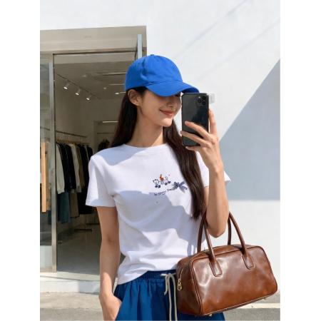 BY10496# 夏季新款小狗刺绣小心机立体装饰小版型女装T恤 服裝批發女裝批發服飾貨源