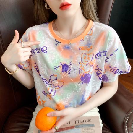 BY10497# 短袖T恤女夏季新款女装宽松欧货个性减龄洋气网红3D休闲上衣 服裝批發女裝批發服飾貨源