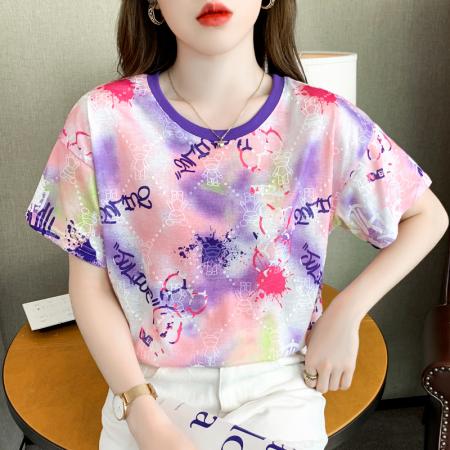 BY10497# 短袖T恤女夏季新款女装宽松欧货个性减龄洋气网红3D休闲上衣 服裝批發女裝批發服飾貨源