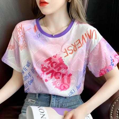 BY10498# 夏季新款欧货版宽松个性洋气短袖t恤女3D质感时尚小众上衣女 服裝批發女裝批發服飾貨源