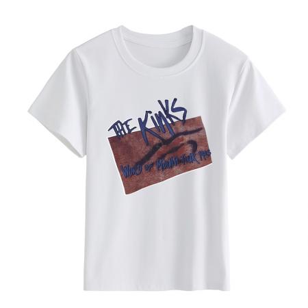 BY10501# 夏季新款时尚圆领字母印花前后涂鸦短袖T恤女宽松百搭显瘦 服裝批發女裝批發服飾貨源