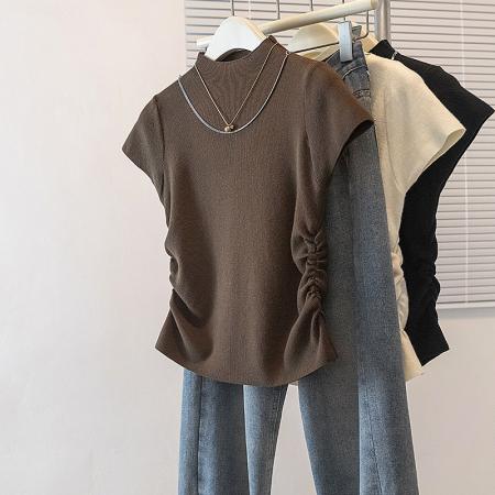 BY10526# 大码女装春季新款韩版高级潮流设计感显瘦修收身针织上衣 服裝批發女裝批發服飾貨源