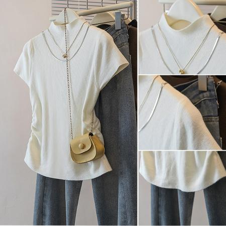 BY10526# 大码女装春季新款韩版高级潮流设计感显瘦修收身针织上衣 服裝批發女裝批發服飾貨源